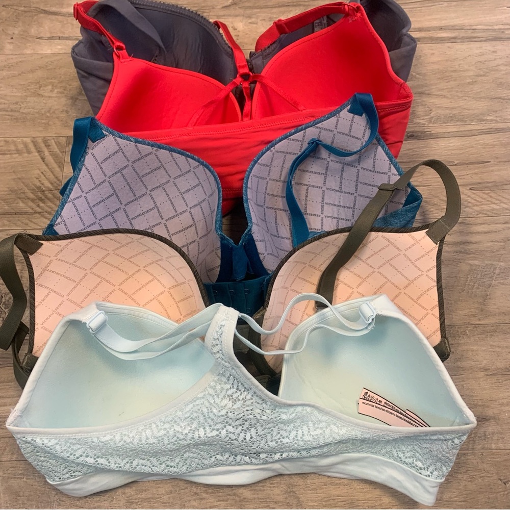 Victoria Secret Bundle 5 Variety Bras Lined Demi Uplift Semi Racerback - Picture 3 of 11